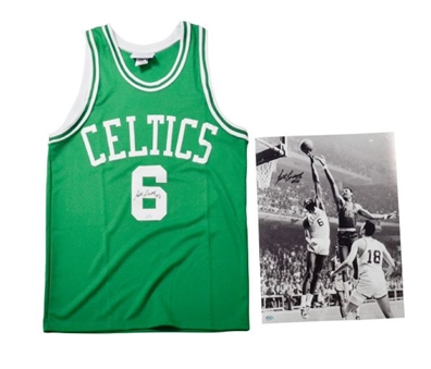 Bill Russell Signed Celtics Jersey & 16x20 Photograph